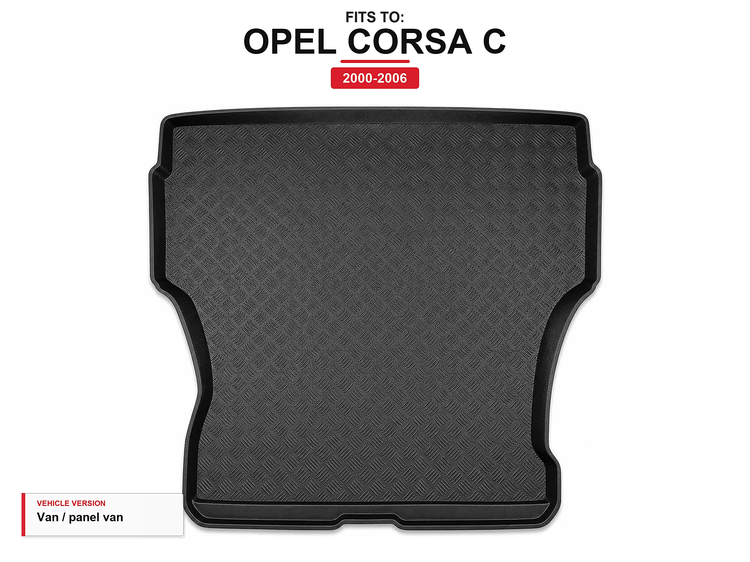 Kofferbakmat met rand voor: Opel Corsa C 2000-2006 bestelwagen