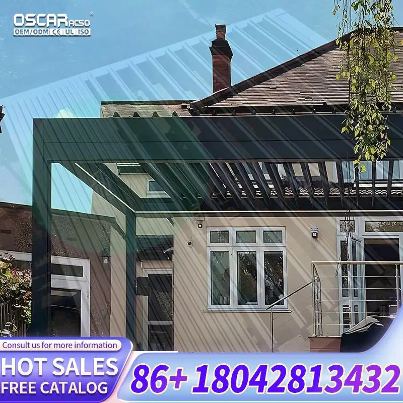 

Моторизованный жалюзированный навес с дистанционным управлением, уличная алюминиевая беседка со светодиодом для сада, патио, беседки на заднем дворе