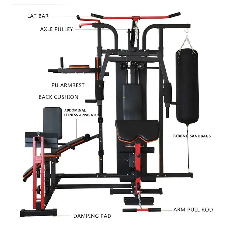Hot Sale High Quality Steel Integrated Gym Trainer 60kg Weight Stack Multifunction Home Gym Equipment For Commercial Use