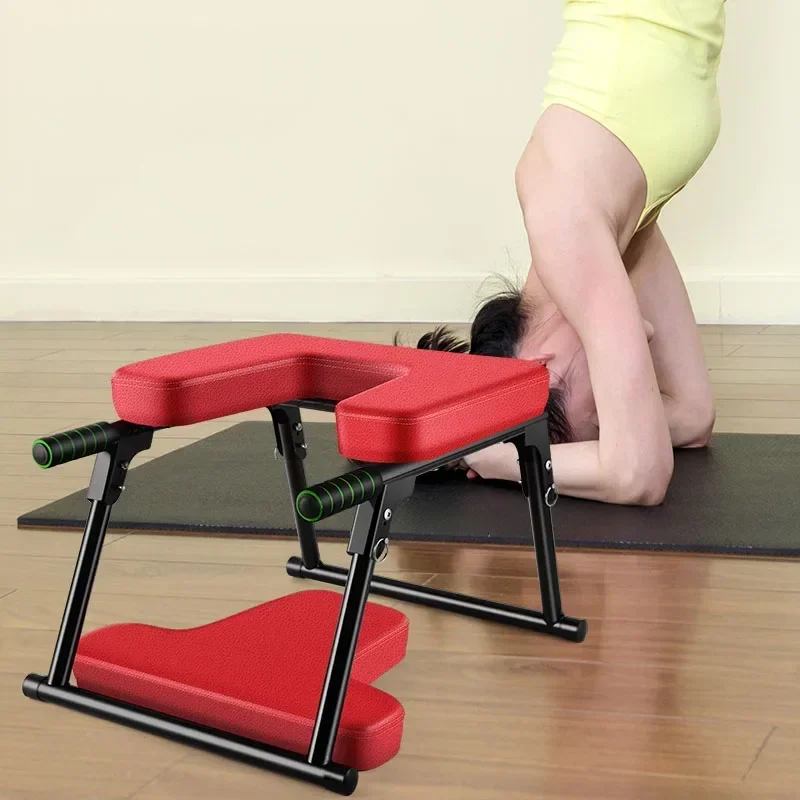 Pintura para hornear invertida para culturismo, Material de Pu, inversión, silla plegable para Yoga, meditación, banco para cabeza