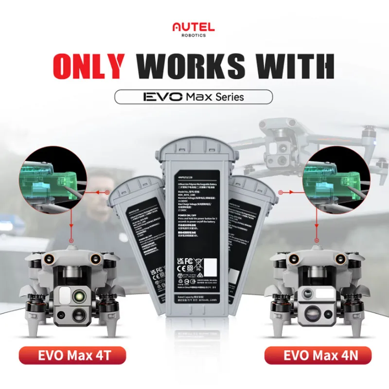 2025 Autel Robotics EVO Max Battery 8070mAh 120Wh -20oC إلى 45oC شحن درجة حرارة Li-Po 4S EVO البطارية