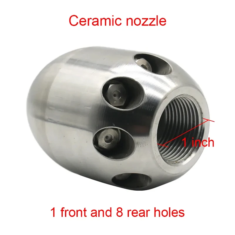 300Bar 215L/min High Pressure Nozzle to Dredge Sewage Water Rat Mine Stainless Steel Nozzle Ceramic Nozzle Pipe Cleaning 300Bar