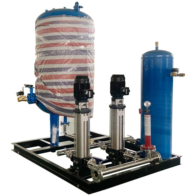

Air conditioning hot water replenishment constant pressure exhaust steam device, boiler heating primary replenishment water