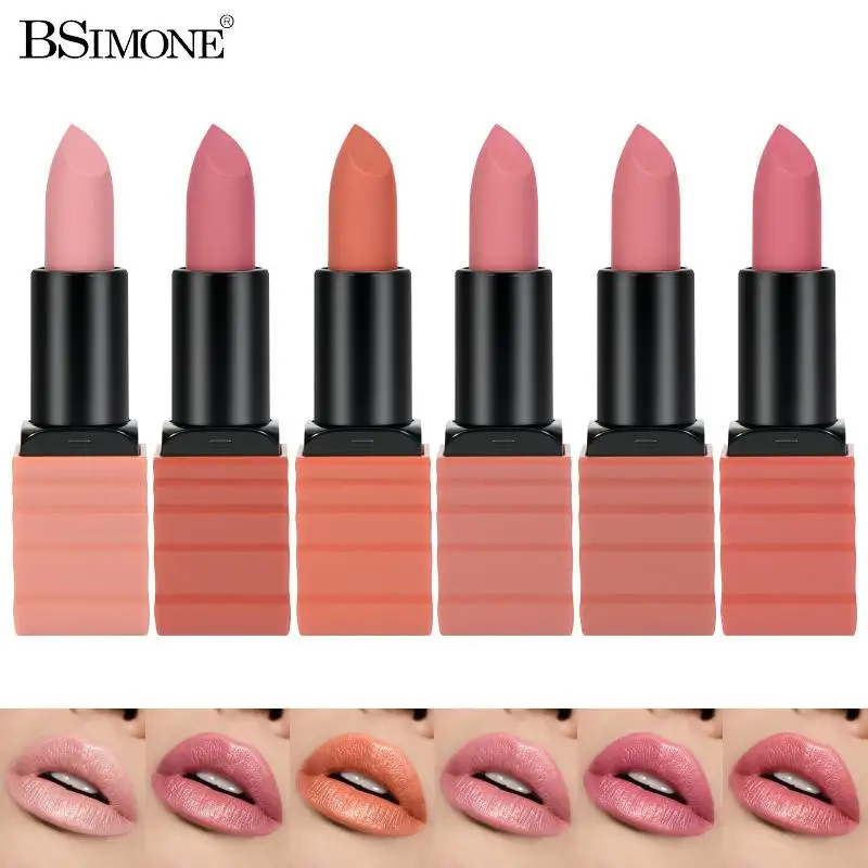 "1Pc BSIMONE Multicolor Moisturizing Niche Non-Stick Cup Not Easy To Fade Long-Lasting Color Lipstick Matte Lip Gloss