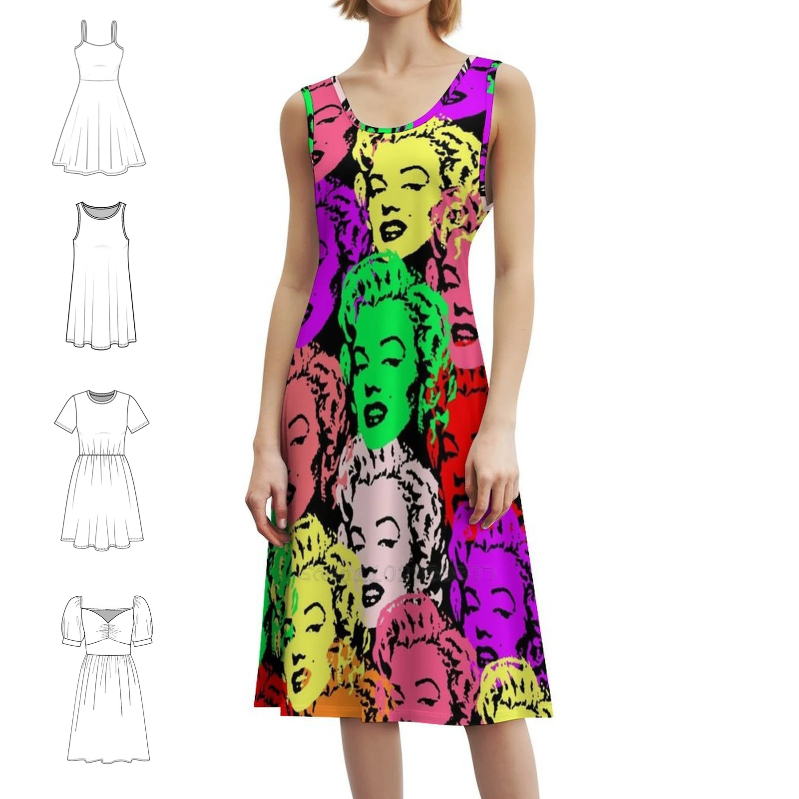 

Marilyn Monroe Vintage Bohemian Dress Puff Sleeve Or Sleeveless Options For Women Dress Marilyn Monroe Marilyn Monroe Mo Pop