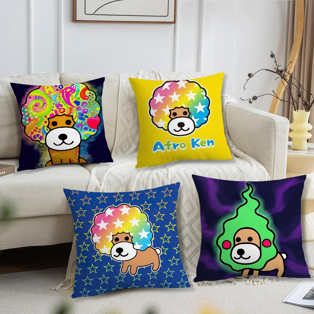 Japan Kawaii A-Afro K-Ken cushion cover Accessories Square Cushion Room Bedroom Headboard Sofa Living Backrest Car Nap Time