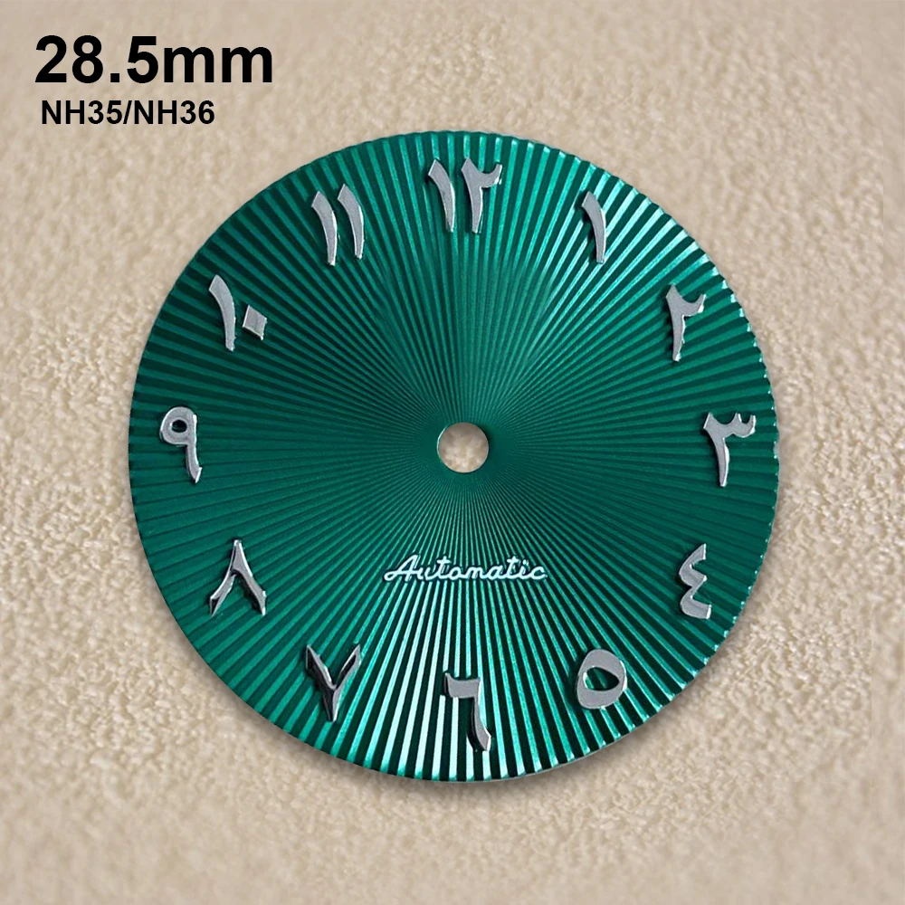 28,5 mm S-logo Arabische wijzerplaat geschikt voor NH35/NH36/4R/7S Japans uurwerk verticale streep hoge kwaliteit horloges gemodificeerde accessoires