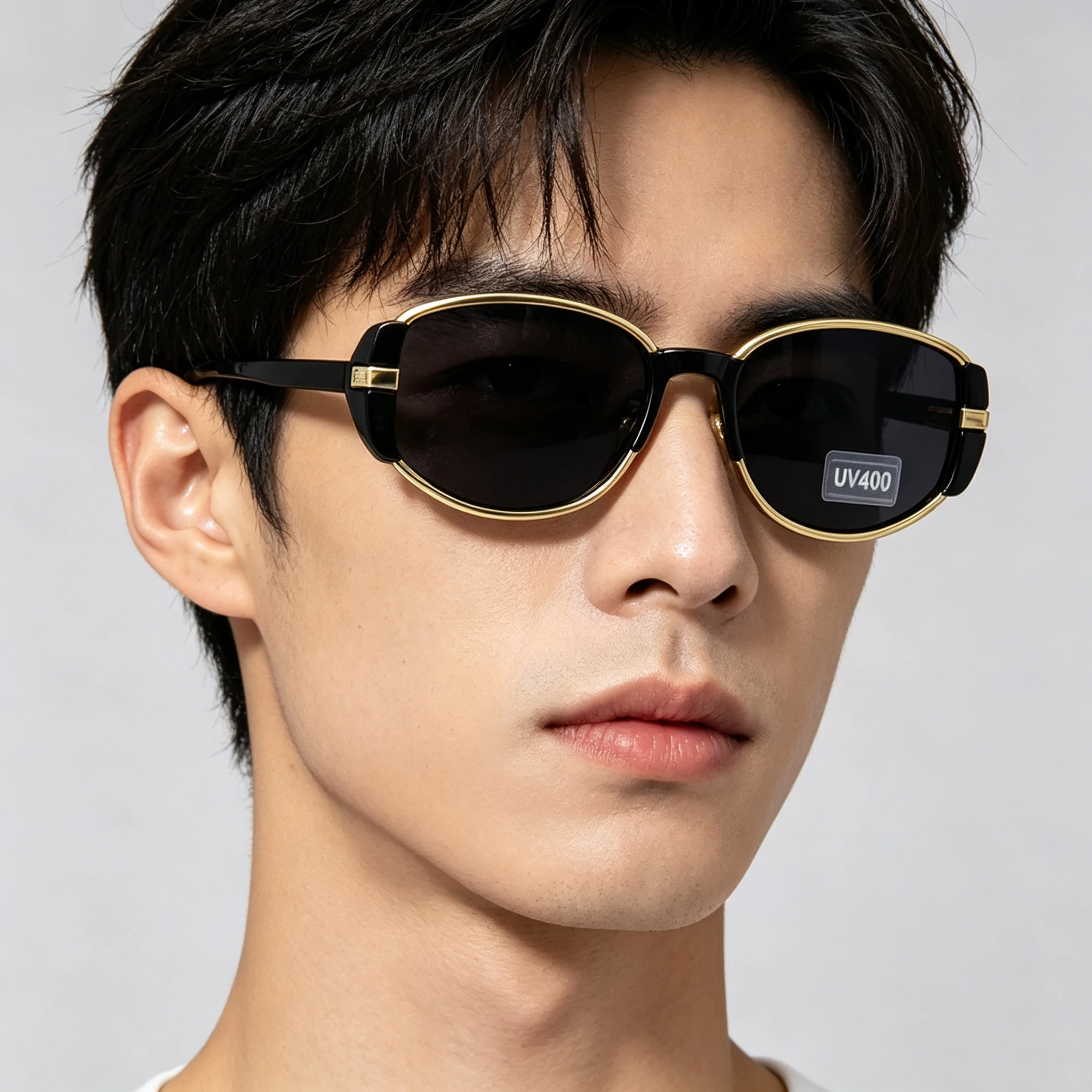 Retro Oval Double Small Sunglasses For Women Men UV400 Protection Vintage Fashion Daily Travel Beach Sun Glasses Eyewear Shades