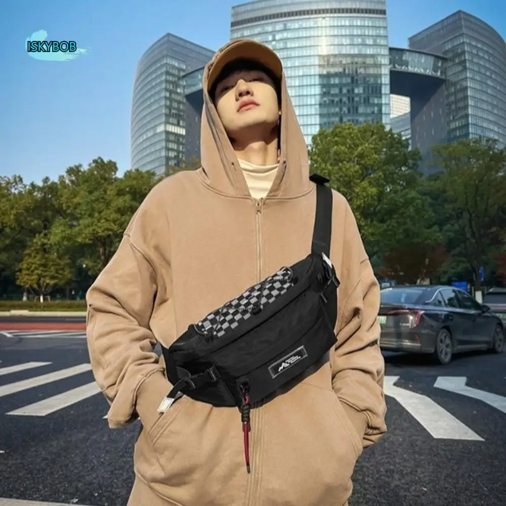 

Casual Men's Chest Bag Large Capacity Commuting Nylon Shoulder Bag Waterproof Adjustable Strap Crossbody Fanny Pack Travel