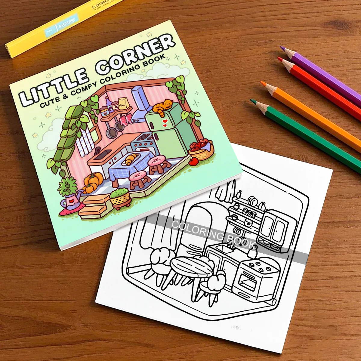 LITTLE CORNER Adult Coloring Book for Adults Cute Cozy Comfy Patterns Stress Relief Relaxation DIY Graffiti Drawing Art Book image 6