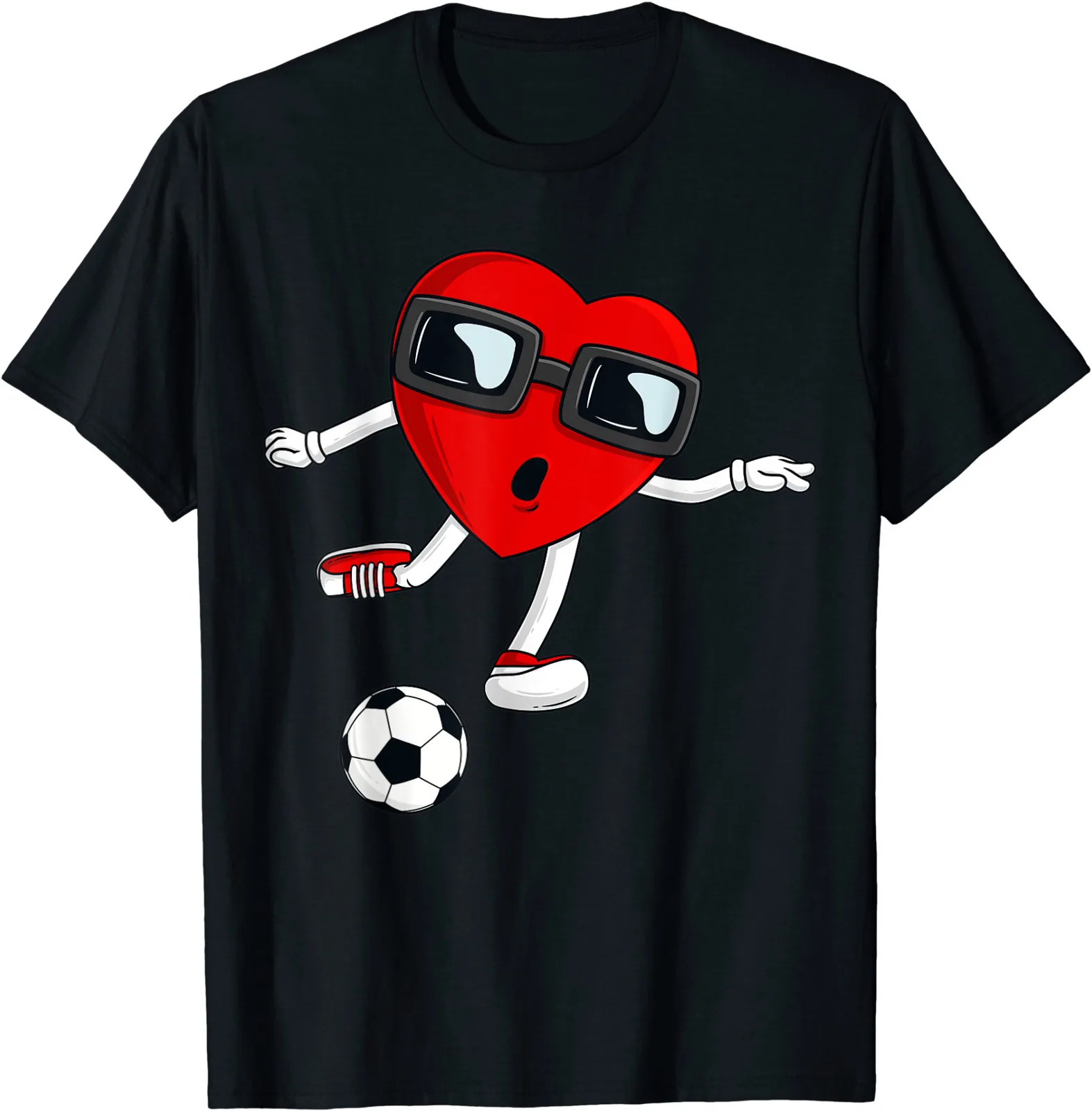 

Valentines Day Heart Kicking A Soccer Ball T-Shirt Funny Gift, Size M - 3XL