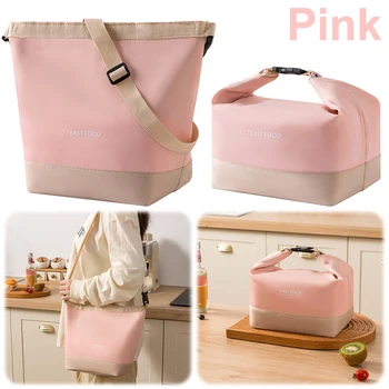 2024 알루미늄 호일이있는 절연 점심 가방 휴대용 도시락 가방 방수 점심 토트 백 야외 여행 작업을위한 대용량