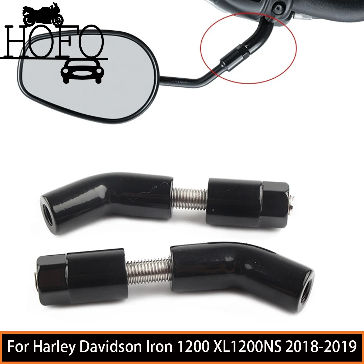 2 Pcs/Set Motorcycle Accessories Mirror Stem Extenders Motorcross Adapter Parts For Harley Davidson Iron 1200 XL1200NS 2018-2019