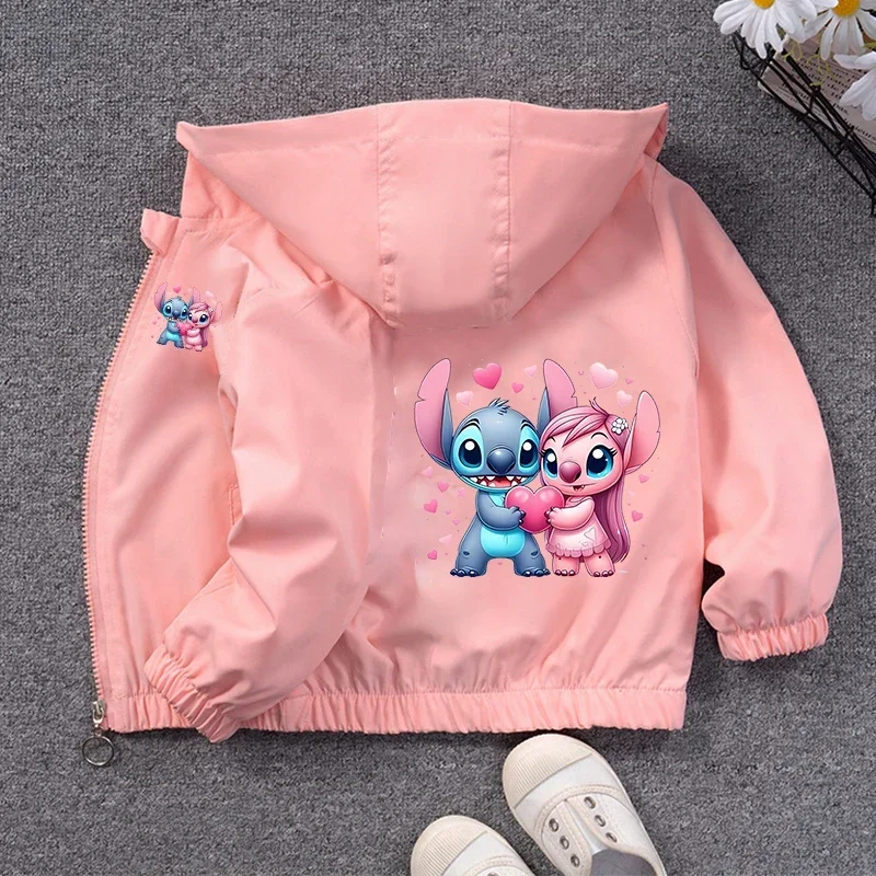Blue Alien Dog Children Hoodie Jacket Coats Baby Girls Boys Cartoon Long Sleeved Zipper Windbreaker Kids Waterproof Outerwear
