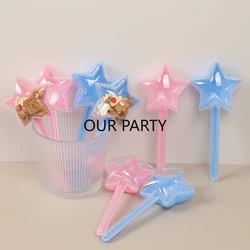 5Pcs Plastic Star Lollipop Shape Candy Boxes Gender Reveal Gift Packing Storage Box for Kids Birthday Baby Shower Party Decor