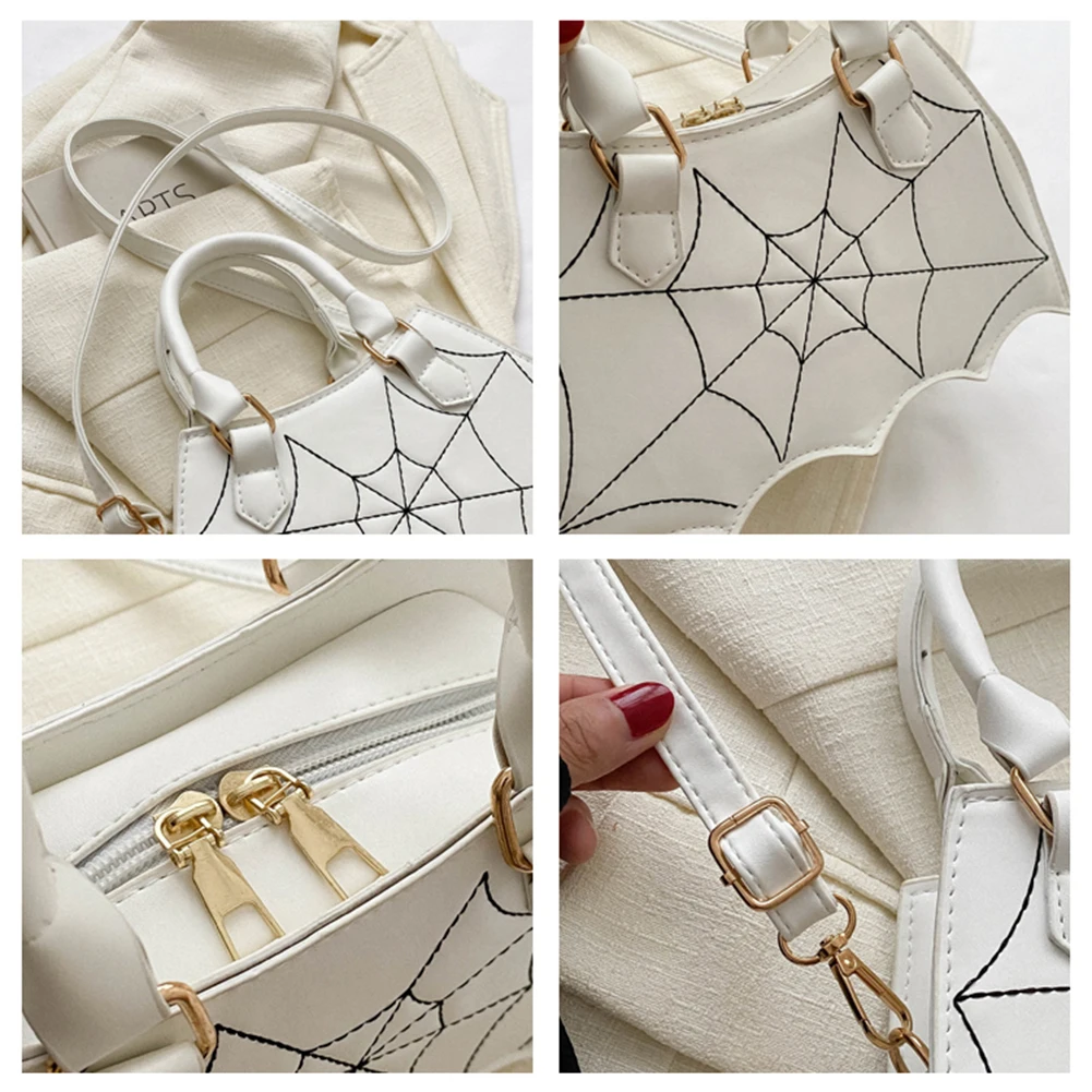 

Ladies Small Shoulder Bag Bat Wing Top-handle Bags Creative Chic PU Leather Fashion Halloween Props Outdoor Shopping Bags