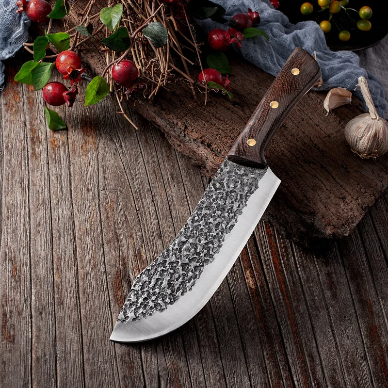 SHUOJI Handmade Forged Boning Knife Stainless Steel Butcher Knives Slaughter Meat Pork Lamb Knife 5Cr15 Non-stick Blade  Knife