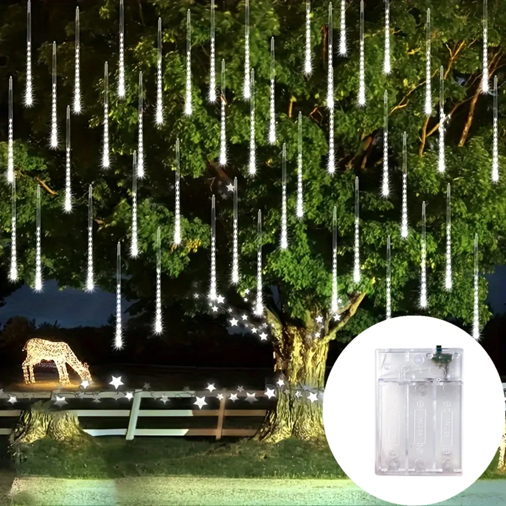 

Christmas Garland Battery Power LED Fairy 8 Tubes Festoon Outdoor Meteor Shower String Light Garden Wedding Party Decoration