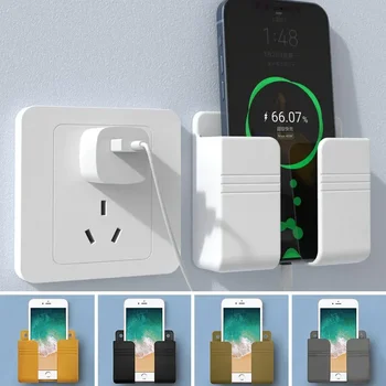 2 szt. Wielofunkcyjny uchwyt na telefon montowany na ścianie organizer do przechowywania pudełko naścienny kabel do zdalnego sterowania stacja dokująca do ładowania stojaki samoprzylepne