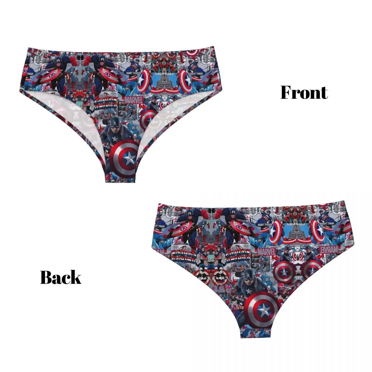 Короткие трусики из фильма «Капитан Америка» на заказ, женское дышащее эластичное классическое нижнее белье