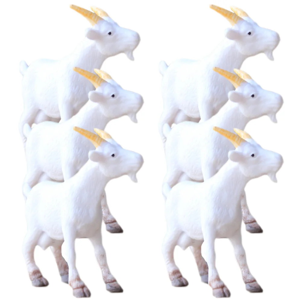 6Pcs Small Goat Crafts Tiny Decorative Goat Decors Realistic Goat Cognitive Models Mini Goat Decors goat figurine