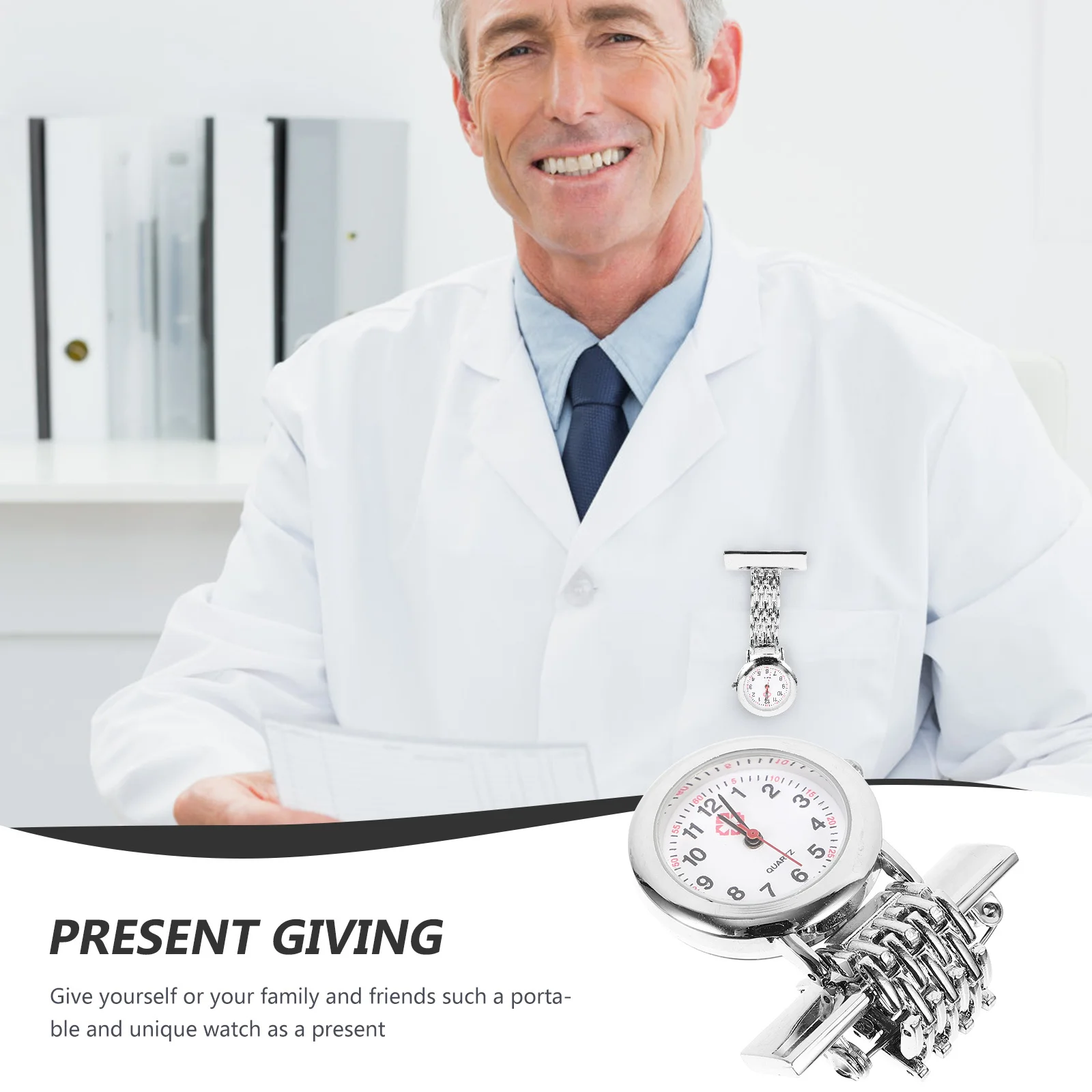 

1pc Medical Pocket Watch Premium Nurse Clip Watch Durable Lapel Timepiece For Doctor Nursing Shift Luminous Dial Brooch Clock