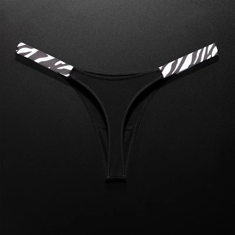 Coton Sexy femmes culottes léopard zèbre imprimé sans couture filles slips String filles G String Fitness taille basse t-back taille S-XL