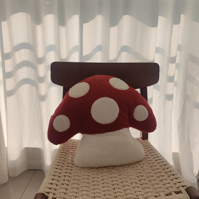45x40 cm Creatieve Anime Rode Paddestoel Pluche Kussen Leuke Gevulde Knuffels Kussen Kawaii Zachte Kinderen Speelgoed geschenken Home Decor