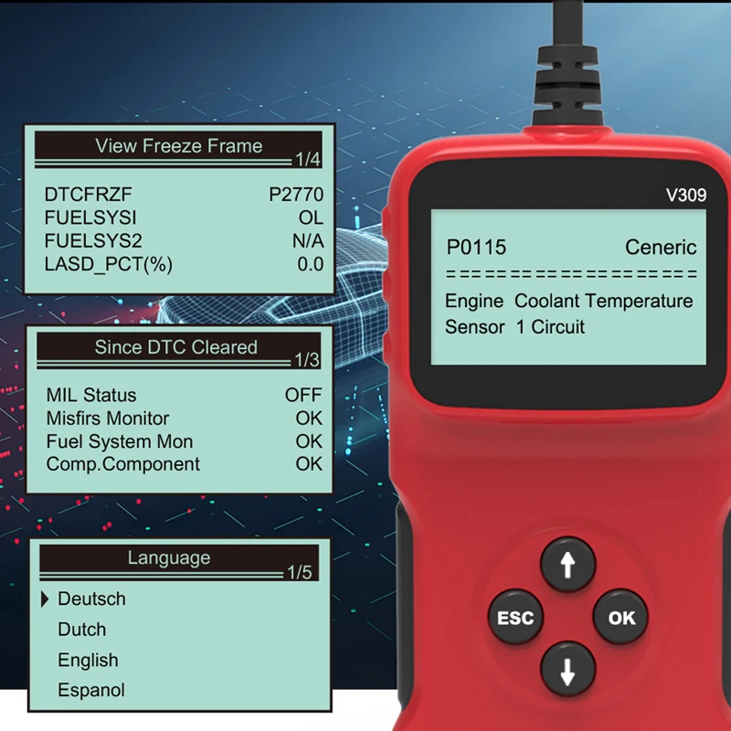 

Автомобильный диагностический сканер OBDII V309 OBD2, 10 шт.