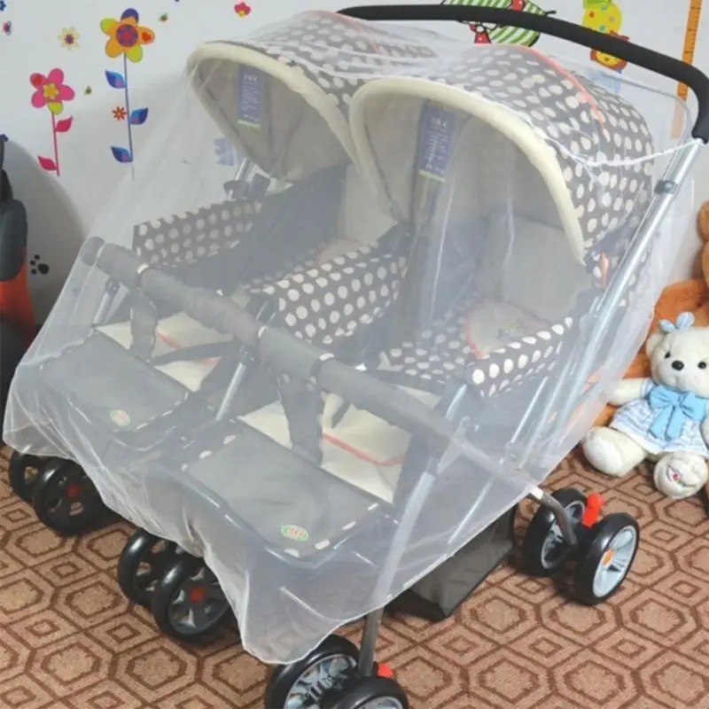 Net Insect Netting for Double Stroller Net for Pushchair Pram Bassinets Summer Sun-Shade Cover Travel Gear