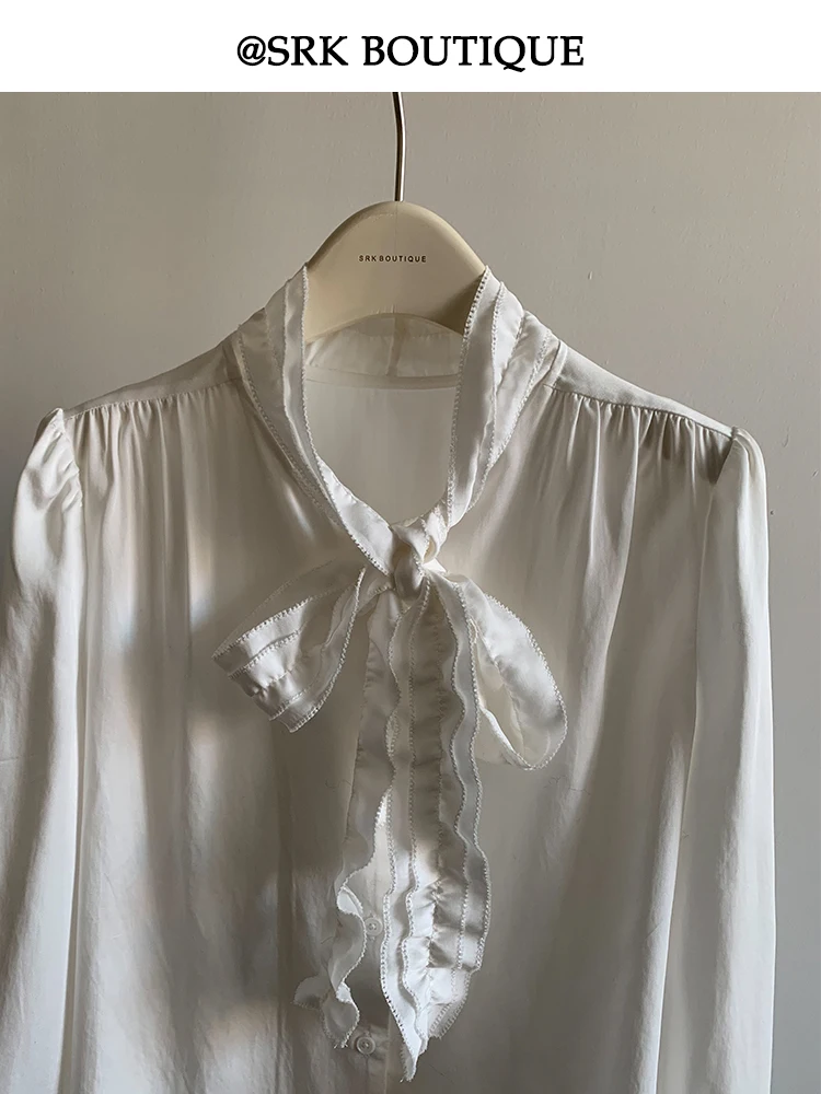 

SRK Long Sve V-Ne irt с поясом Свободного кроя Ele Faion Повседневная шикарная женская анти-УФ-излучения премиум-класса с деревянной отделкой