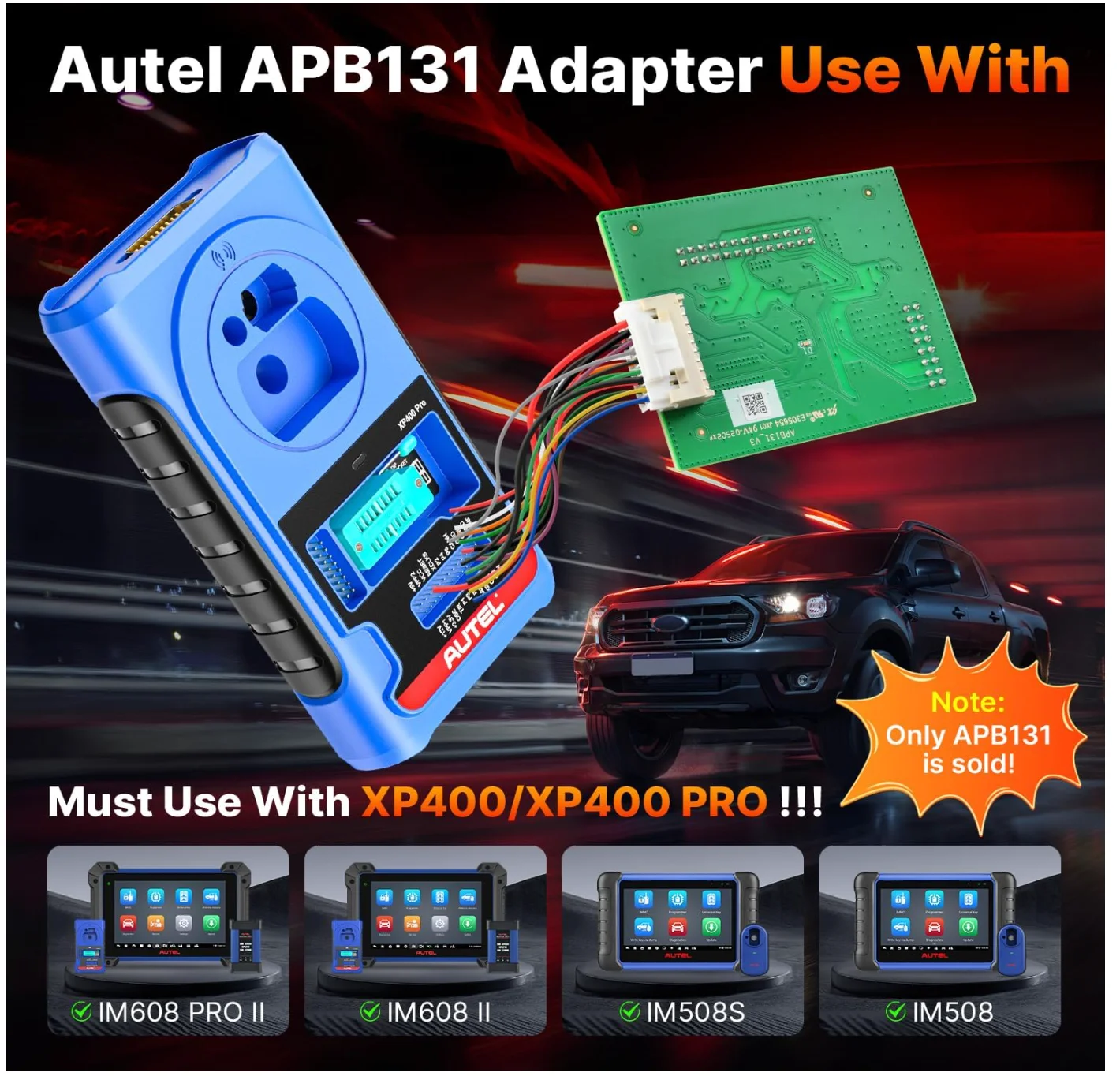 Autel MaxiIM APB131 K-Series Programming Adapter for VW MQB, Audi BCM2, Ford, Nissan – Read & Add Keys, Works with IM608 PRO