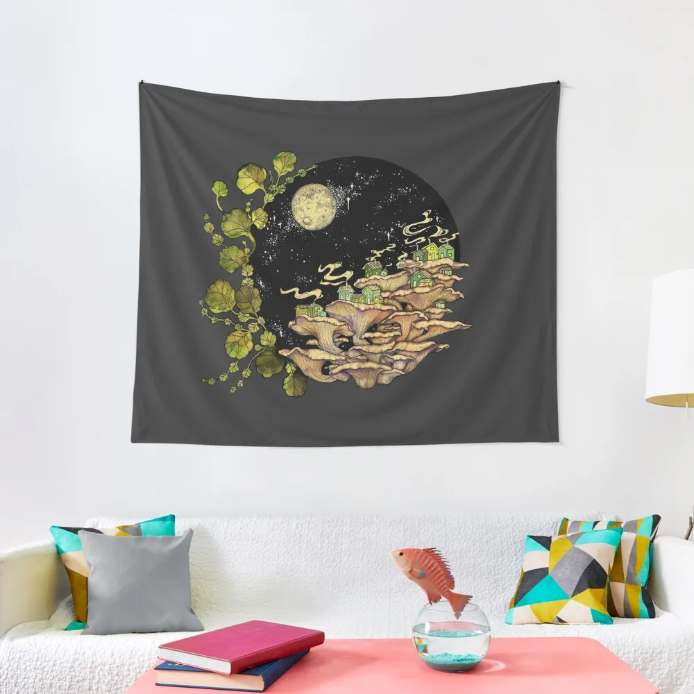 Village || Surreal Illustration by Chrysta Kay Tapestry Bedroom Deco Home And Comfort Decor Tapestry