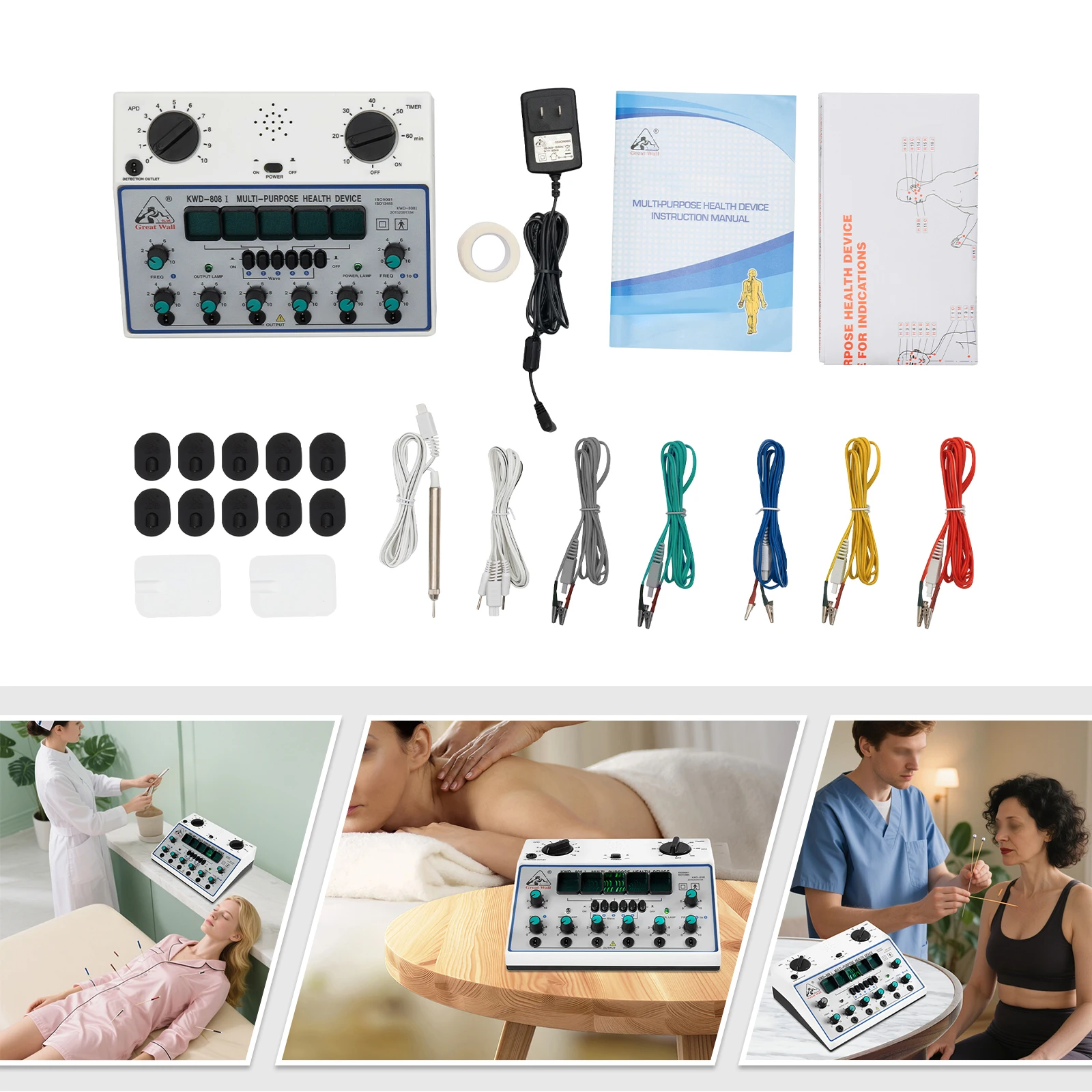 

Tens Muscle Stimulator 5-Mode Electric EMS Acupuncture Body Massage Digital Therapy Machine for Pain Relief, Physical Therapy