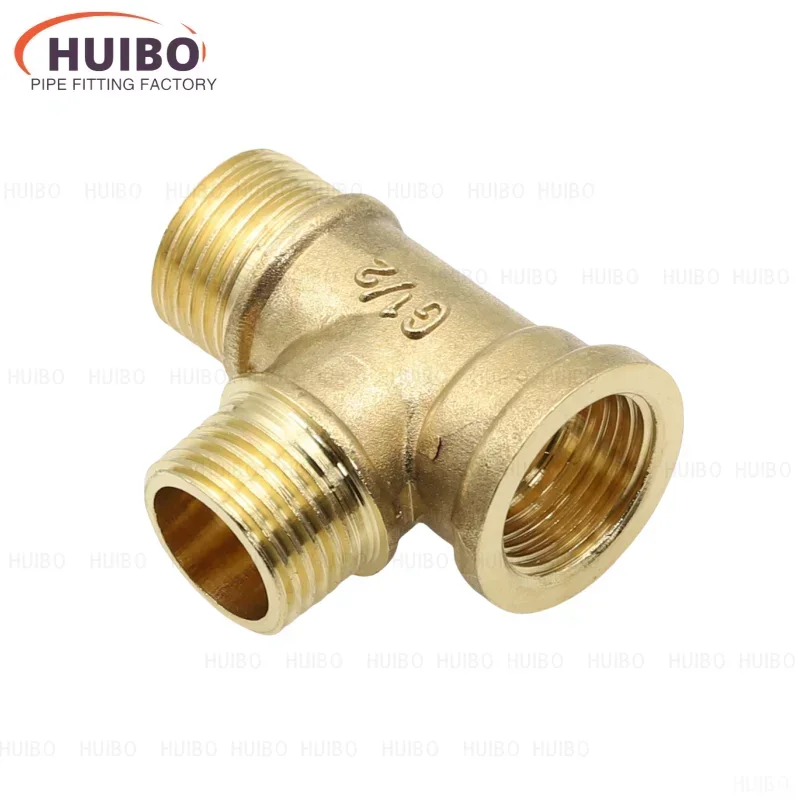 

Pneumatic Plumbing Brass Pipe Fitting Male/Female Thread 1/8 1/4 3/8 1/2 BSP Tee Type Copper Fittings Water Oil Gas Adapter