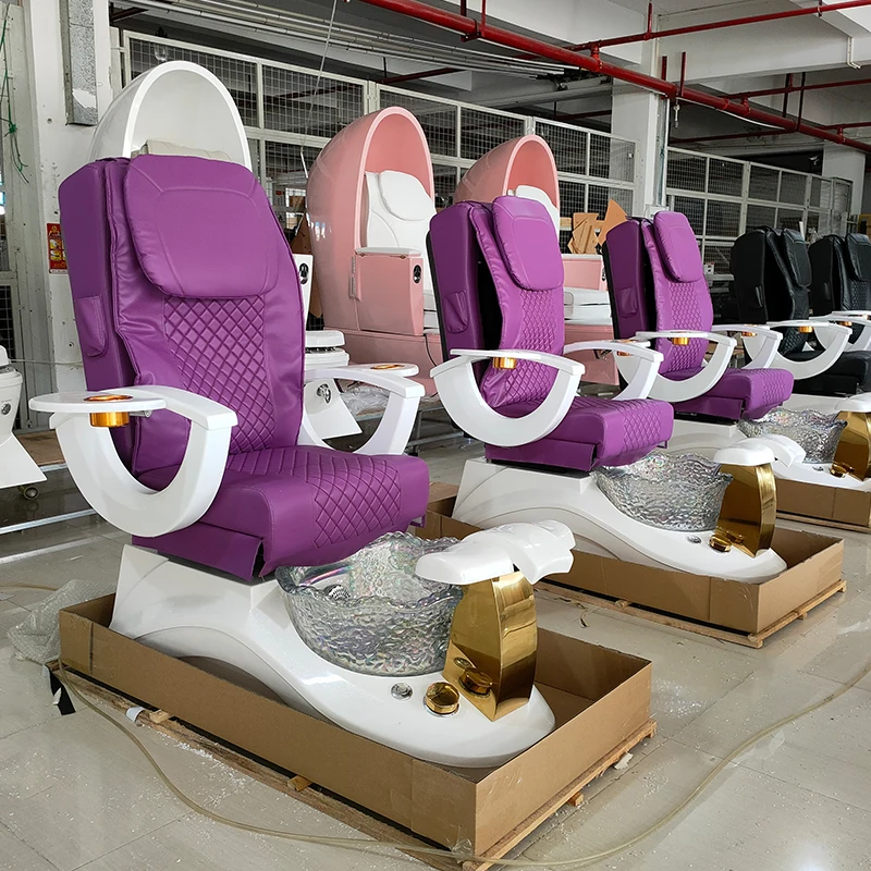 2024 Poltrone per pedicure per massaggio elettrico di lusso Poltrona per pedicure per manicure spa per salone di bellezza con bacino Guangzhou