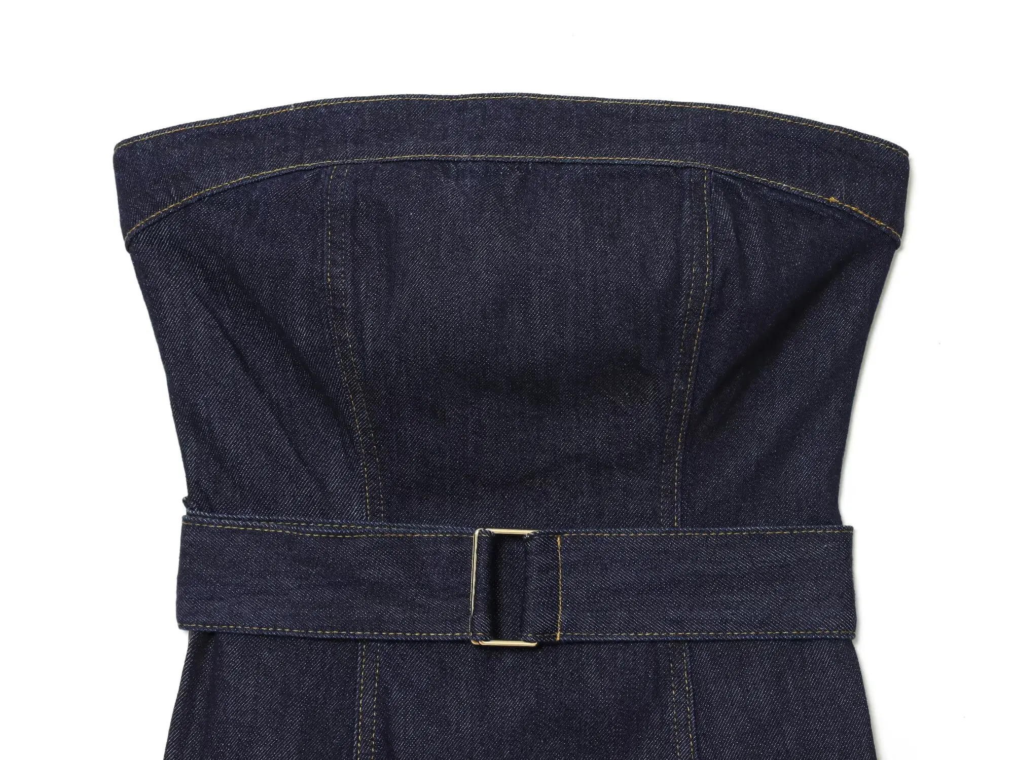 Dames denim broek set of vrouwelijke modieuze sexy denim strapless top met riem of dame hoge taille wijde pijpen denim lange broek