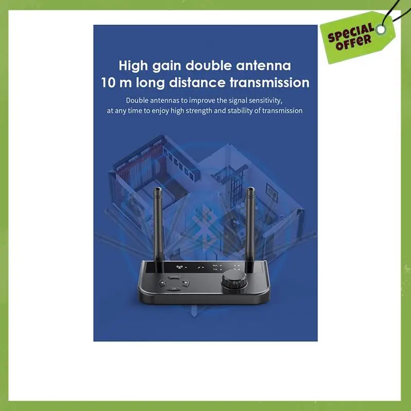 Leading-Multipoint Bluetooth 5.3 Audio Transmitter Receiver 3.5Mm AUX 2 RCA Stereo Music Wireless Adapter For Car TV PC