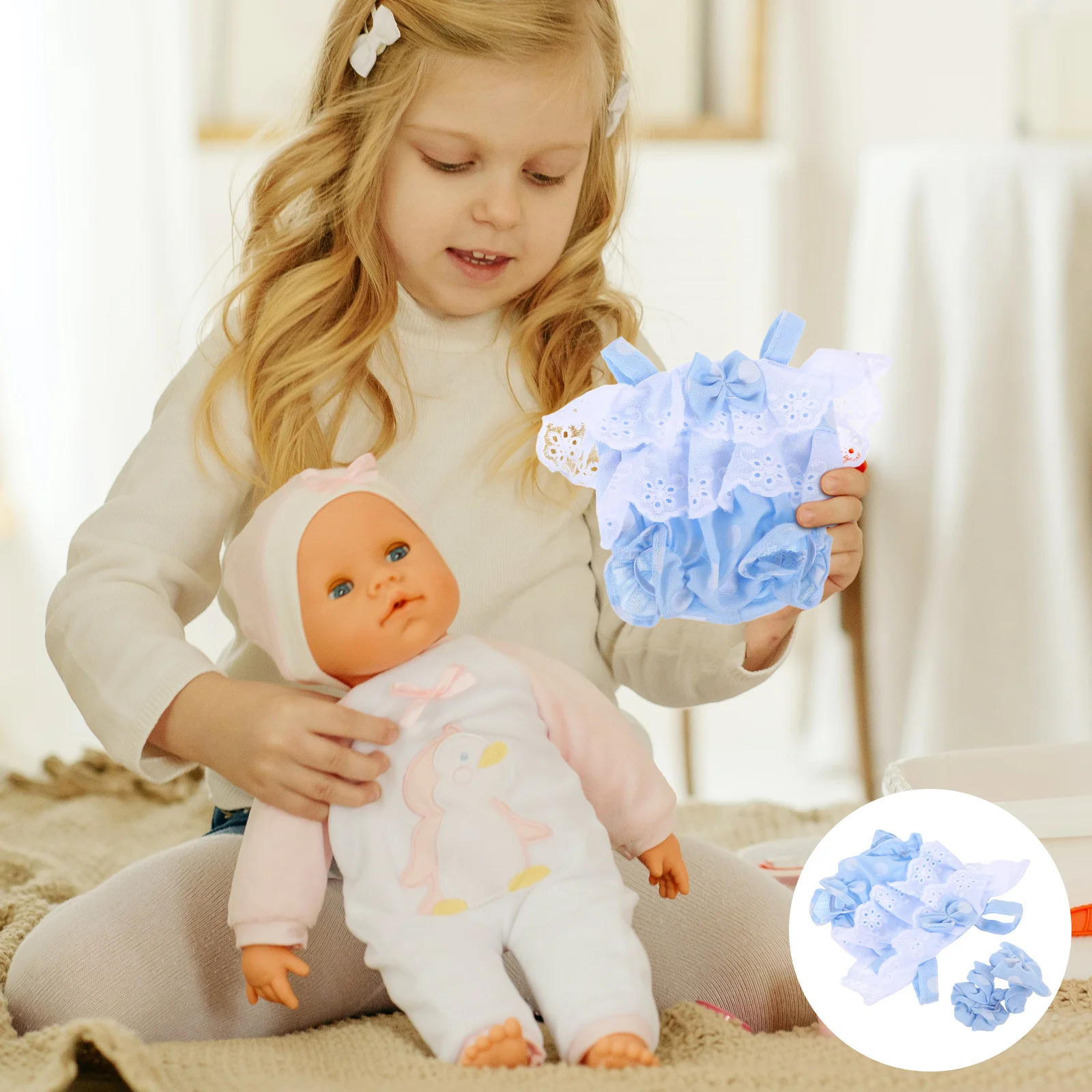 

1 комплект, 10-дюймовая одежда для сна, мини-ночное платье, повязка на голову для детей, ролевые игры, рождественский подарок, пижамы из полиэстера, комплект одежды