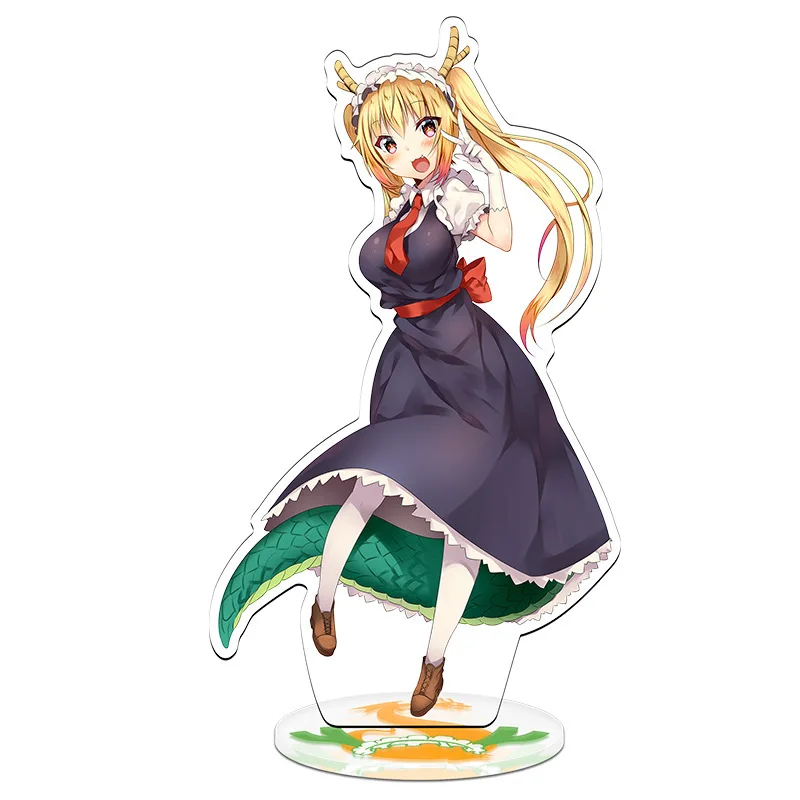 Anime Miss Kobayashi\'s Dragon Maid S Tohru Kanna Acrylic Stand Model Plate Toy Kobayashi-san Cartoon Figure DIY Desk Decor Props