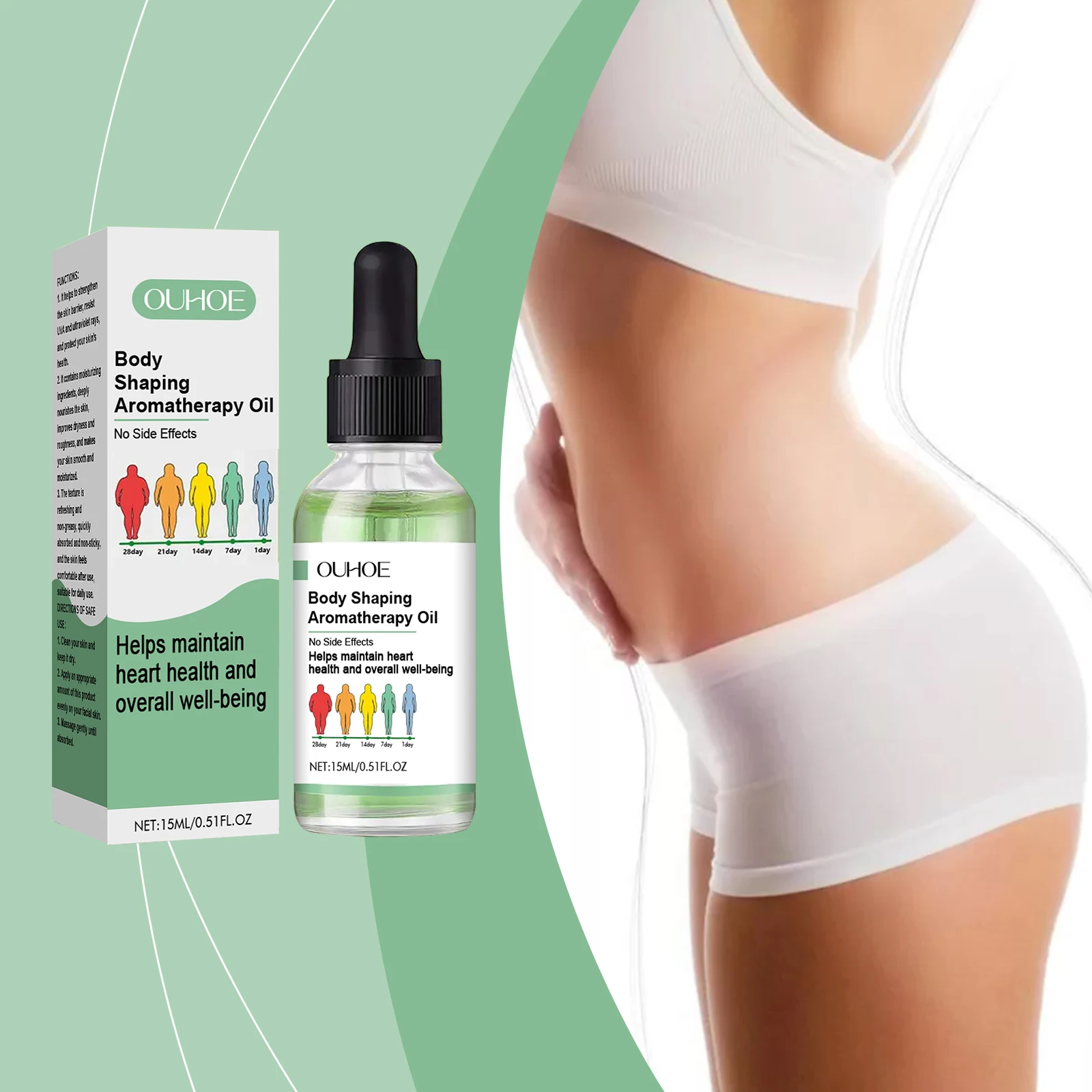 

Body Shaping Aromatherapy Oil Moisturizes And Reduces Excess Body Fat Relieves Stress Freshes Long-lasting Fragrance Portable