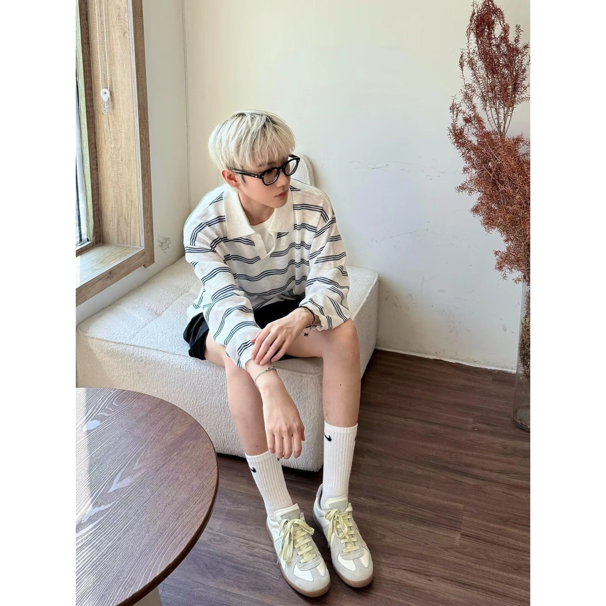 

Мужской вязаный кардиган в американском ретро-стиле с V-образным вырезом, мягкий, из полиэфирного волокна, зимний, с длинными рукавами