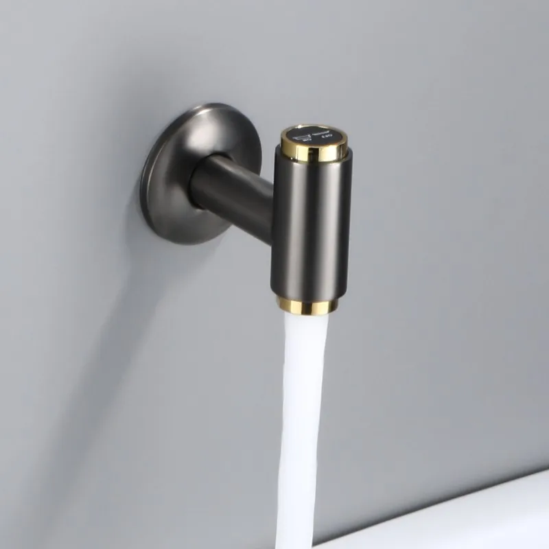 Becola Button Washing Machine Faucet Square Circular Button Type Water Outlet Bathroom Washbasin Faucet