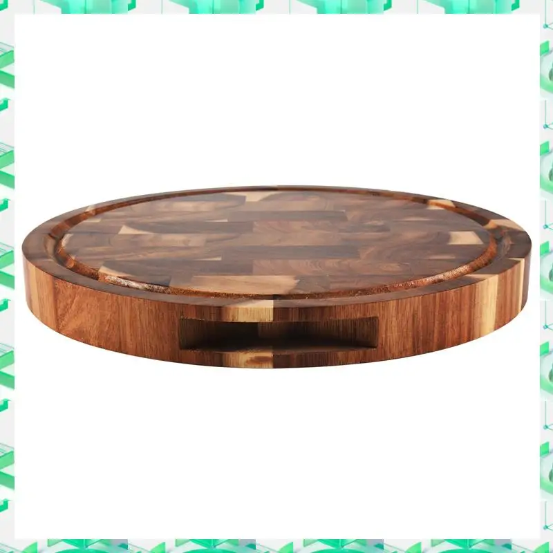 

FIZP Acacia Wood End Grain Cutting Boards Wooden Butcher Block Meat Cutting Wood Thick Board Round Wood Chopping Boards
