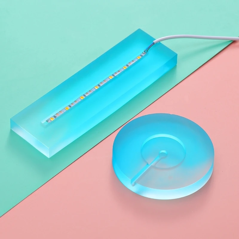 Round Rectangle Light Base Silicone Mold Resin Molds Epoxy UV DIY Resin Craft Home Decoration Handmade Tools