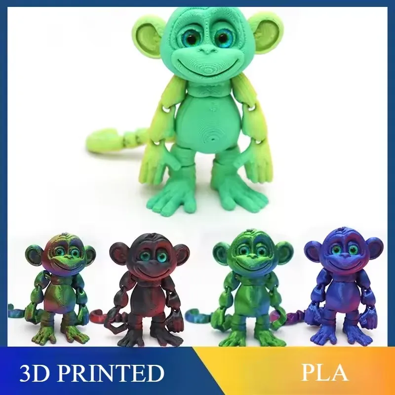 3D Printing Monkey Crafts Figure Multi-joint Movable Funny Abstract For Home Desk Decoration Accessories Children's Unique Gift