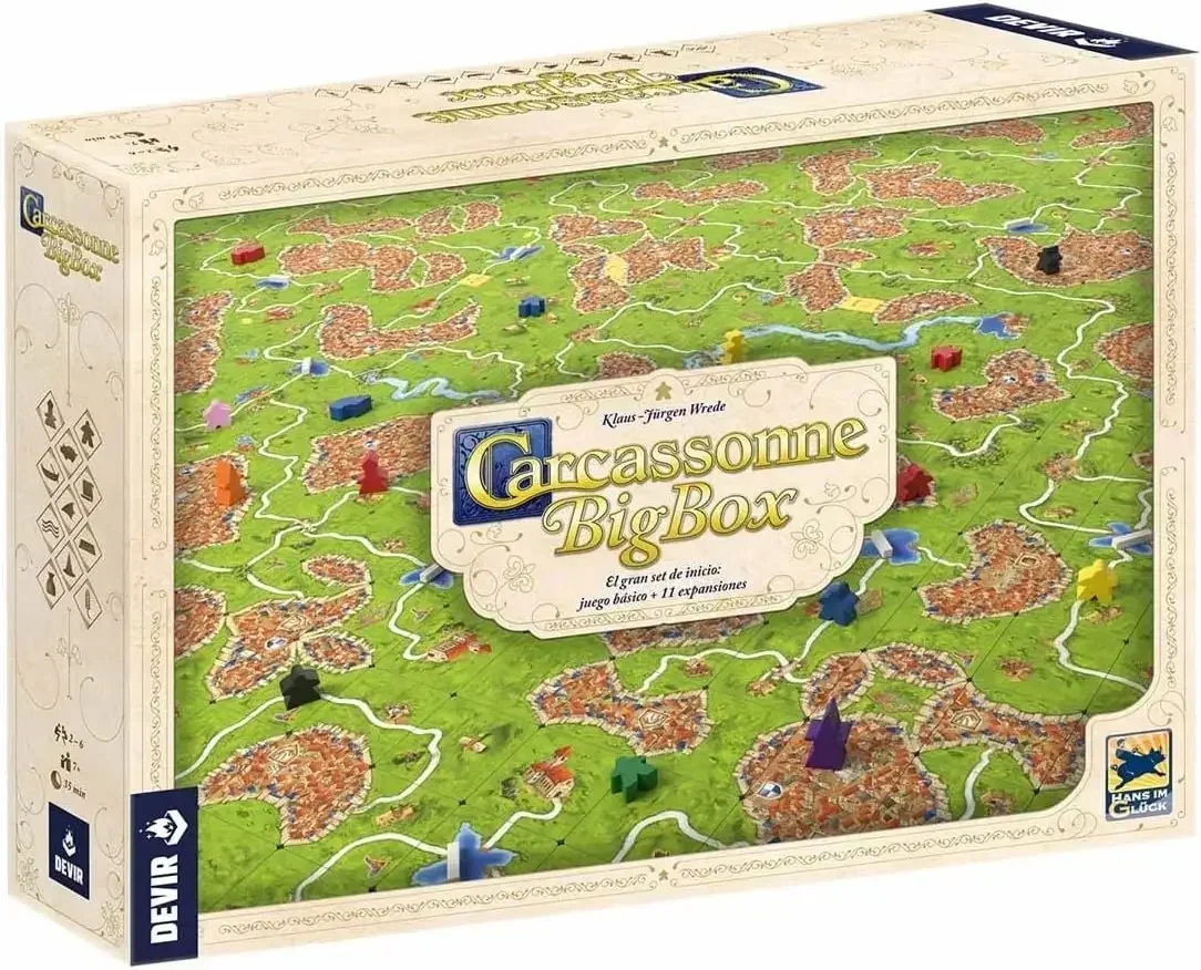 Carcassonne Big Box, Carcassonne Plus, Juego de Mesa Completo+11Expansiones, para 7 años, Amigos