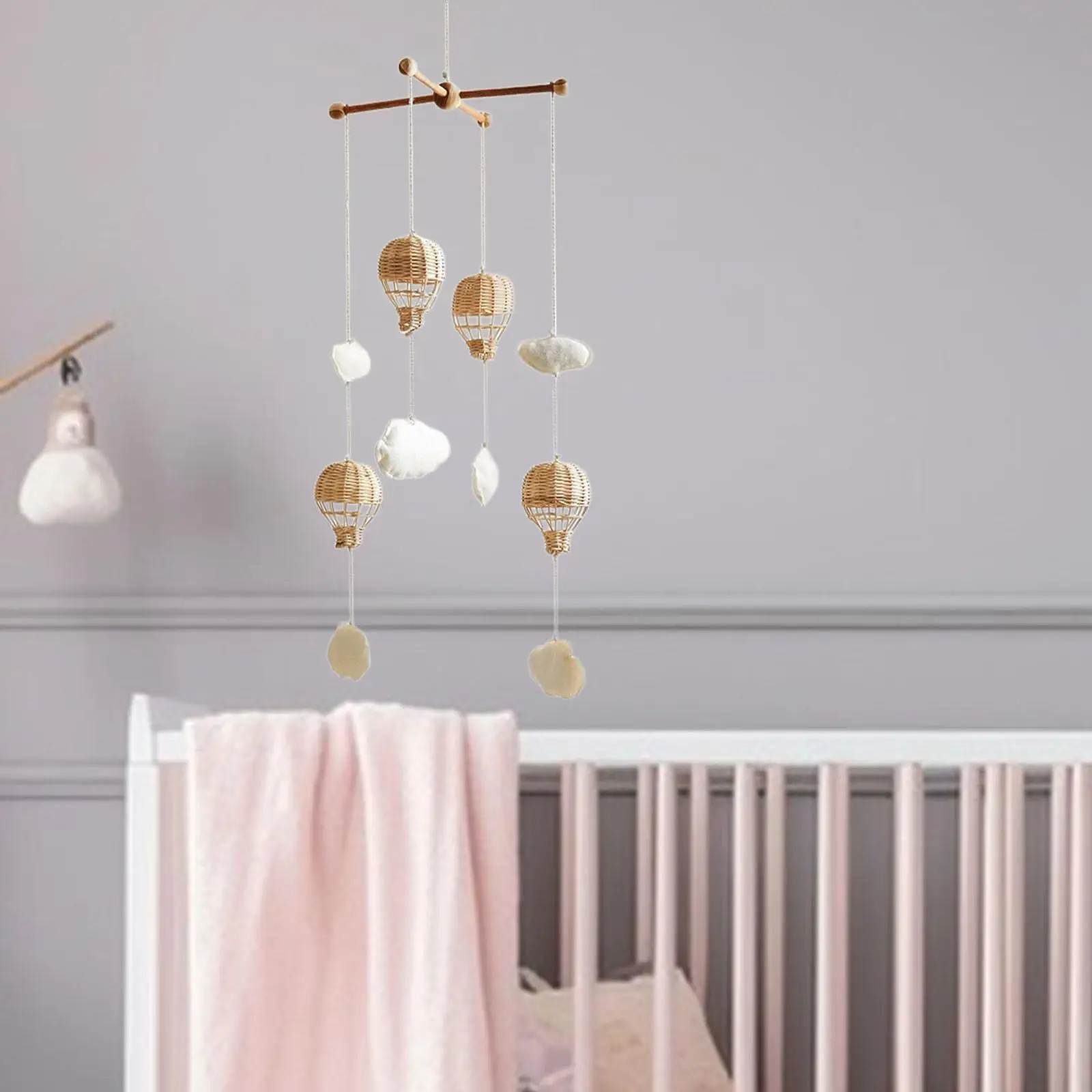 Baby Mobile for Crib Hanging Play Montessori Decorating Cloud Ornament for Newborn Children's Room Babies Bedroom Girls Boys