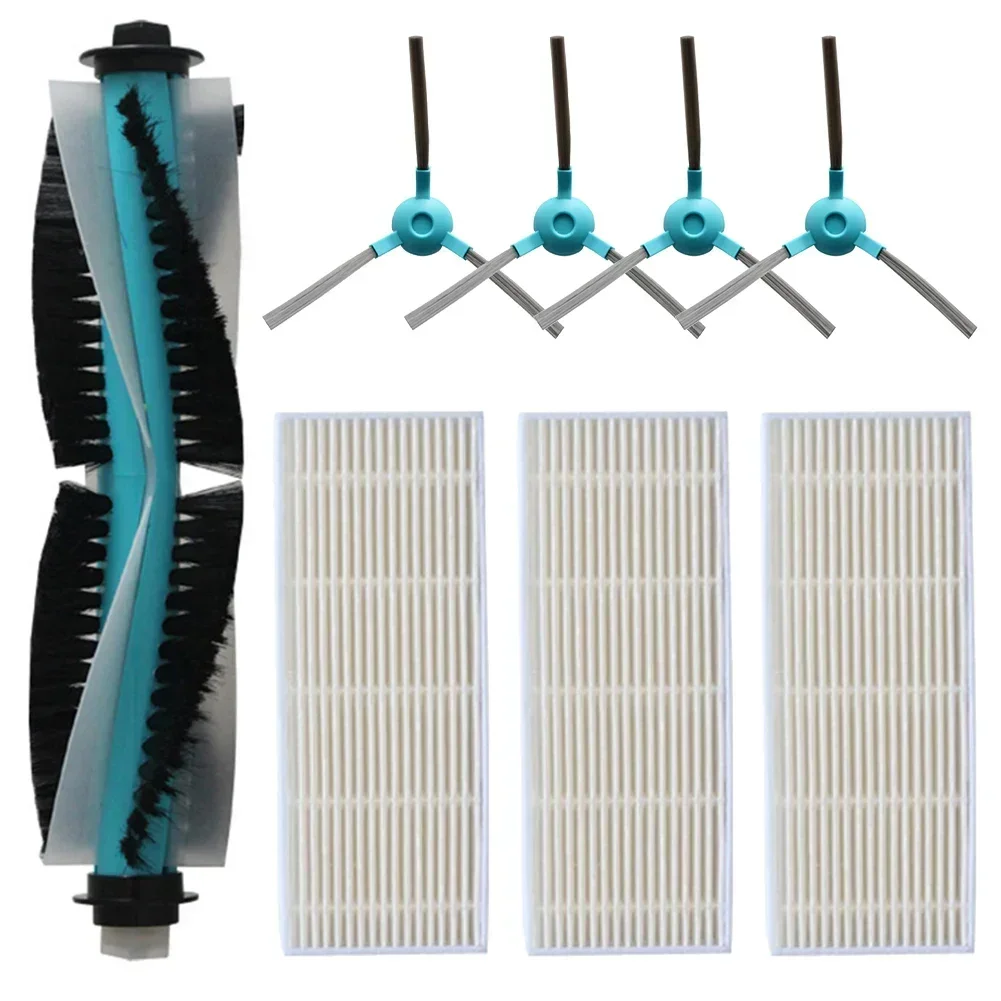 8pcs Spare Main Side Brush Filter Kit For Conga 1290/1390/1490 Y 1590 Robot Vacuum Cleaner Accessories