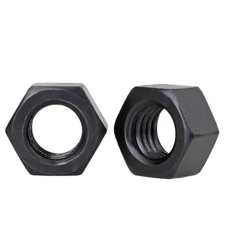 Hexagon Hex Nuts M2 M2.5M3 M4 M5 M6 M8 M10 M12 M14 M16 M18 M20 M22 M24 M27 Black Oxide Carbon Steel Metric Nuts